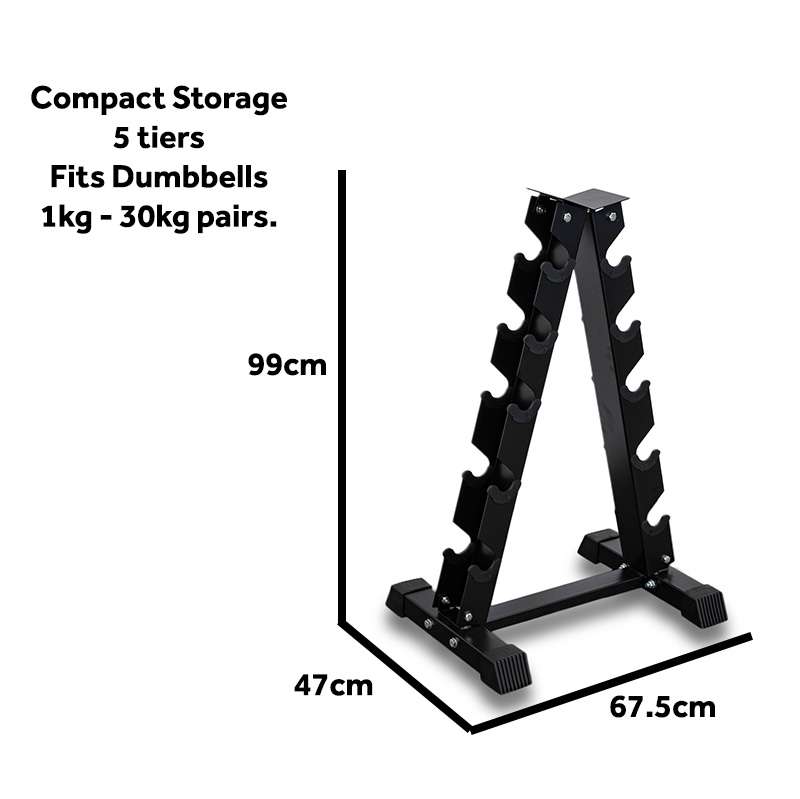 Dumbbell Weight Set and Storage 5kg to 25kg