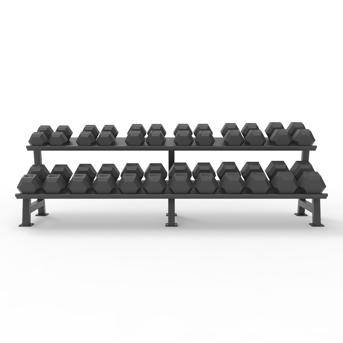 Commercial Hex Dumbbell Rack 2 Tier