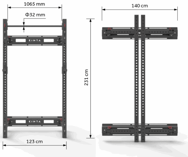 Wall Mounted Squat Rack Fold-away