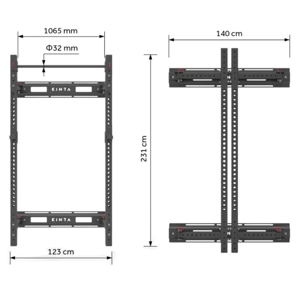 Wall Mounted Squat Rack Fold-away