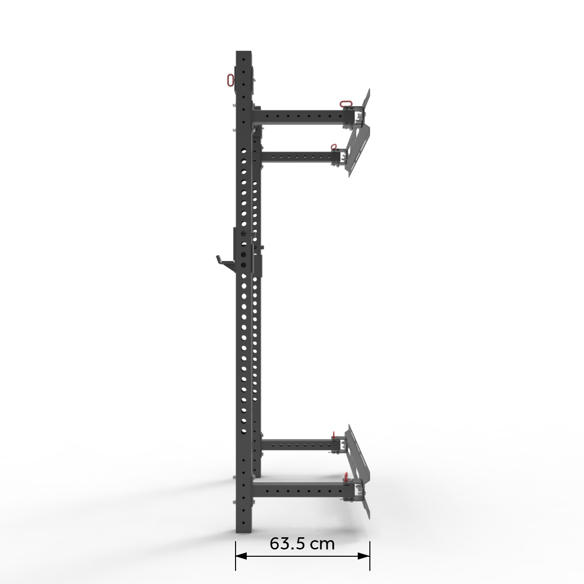 Wall Mounted Squat Rack Fold-away.3 Wall mounted squat rack side image