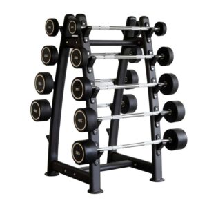 fixed barbells and rack