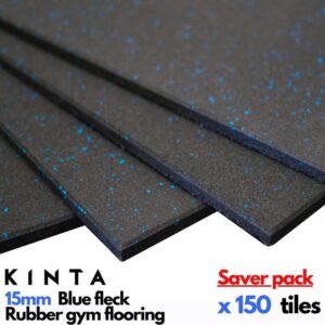 rubber gym flooring black with blue specs 150 pack