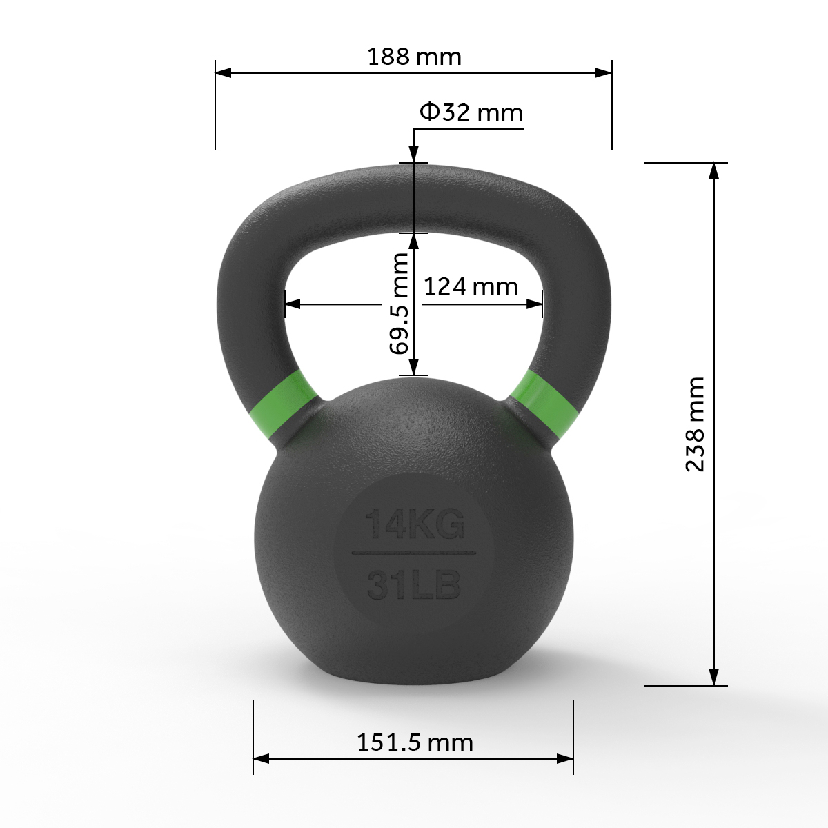 Ironcast Kettlebells 14KG Ironcast Kettlebells 14KG