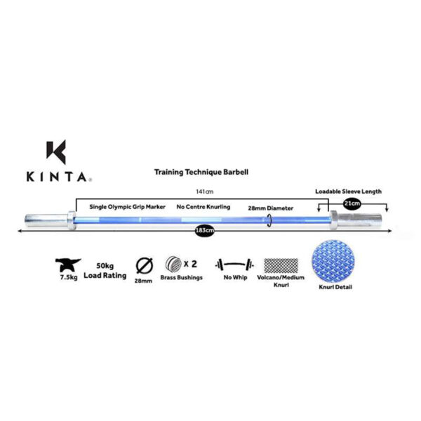 7.5kg Technique Training Barbell dimensions