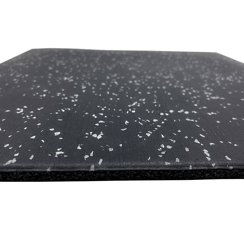 Composite Rubber Gym Flooring White Specs