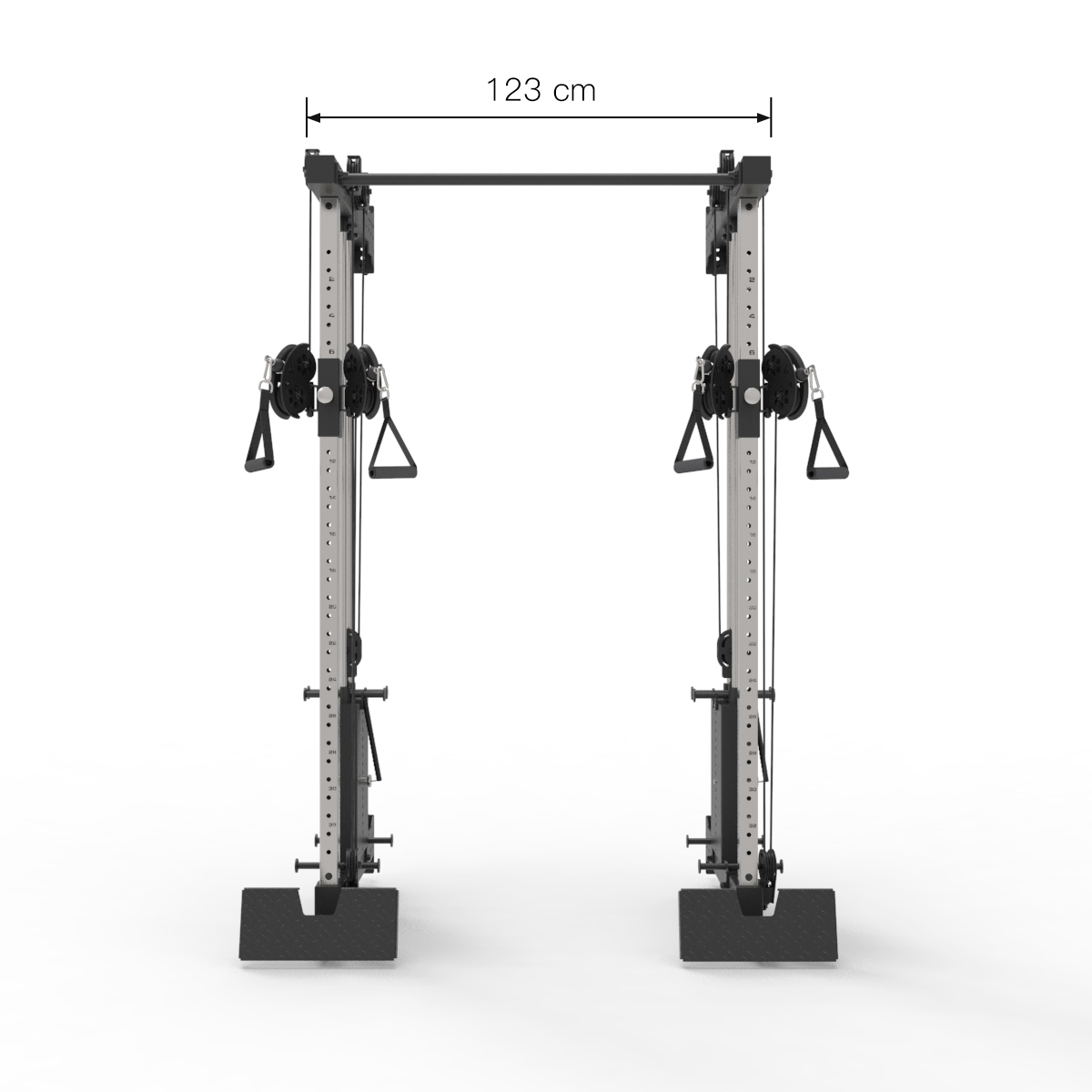 Dual Pulley Pro Wall Mounted Rack dimensions front
