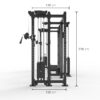 K75 Crossover pro Power rack side dimensions