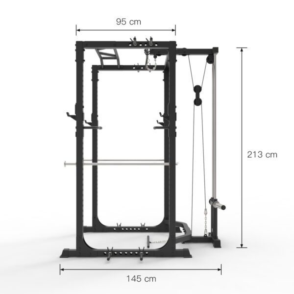 K60 Lat Pull Power Rack Dimensions side view