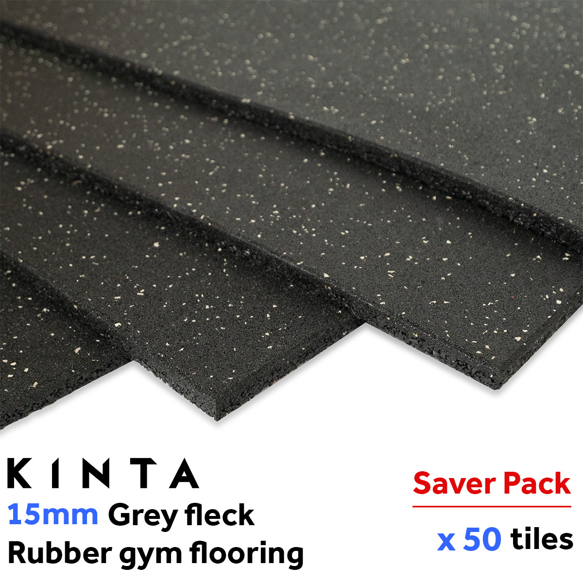 15mm Rubber Gym Flooring Black with Grey Specs - 50 Pack 15mm Rubber Gym Flooring Black with Grey Specs - 50 Pack